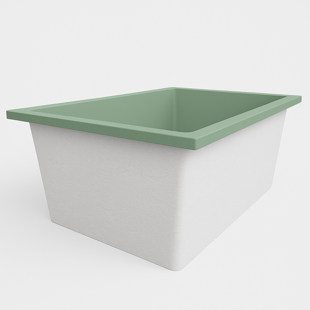 Omnitub Solo Extreme 1600 x 1050 handmade UK deep soaking tub 600mm depth wide rectangular - close-up detail 5