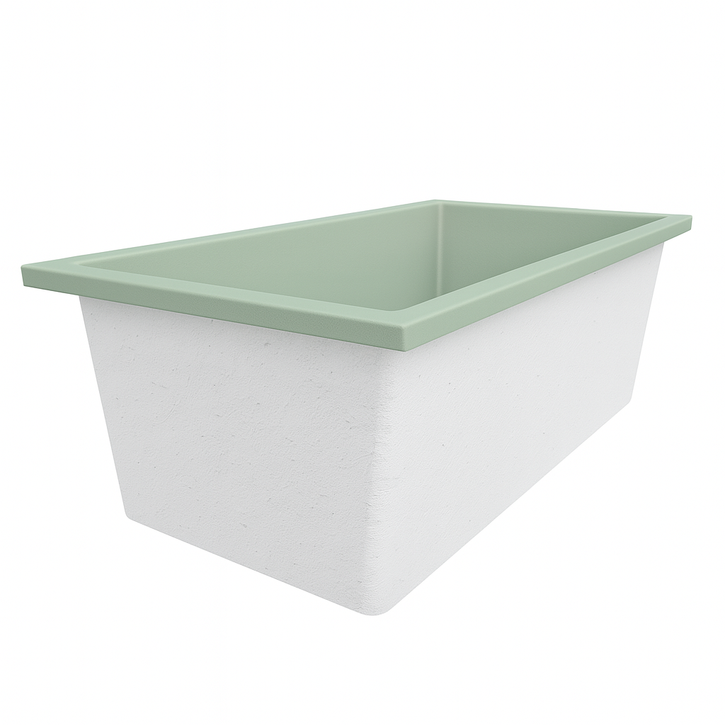 Deep Bathtub 1750 L x 950 W x 600 Soaking Depth Handmade by Omnitub