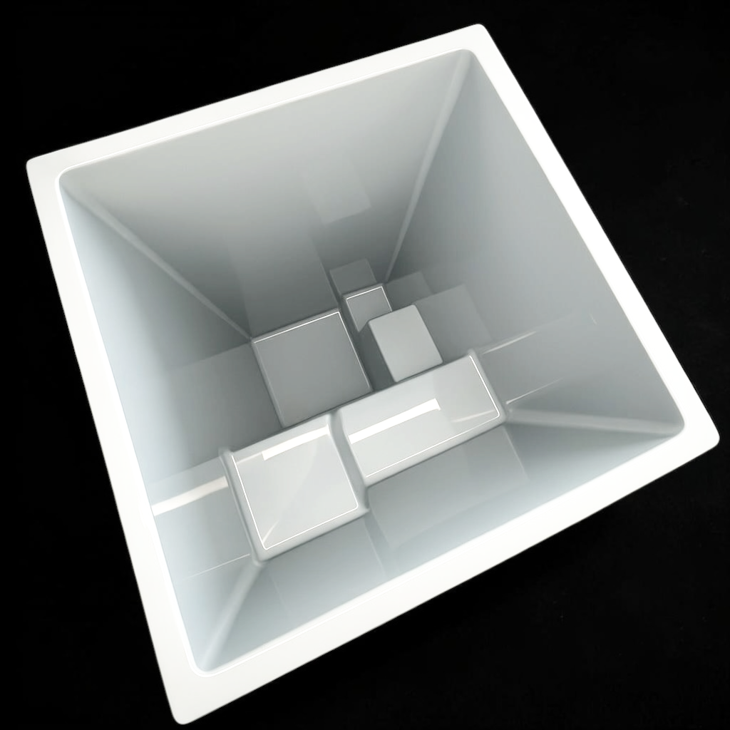 Omnitub 1000 x 1000 plunge tub 1500mm depth stepped square - main product view
