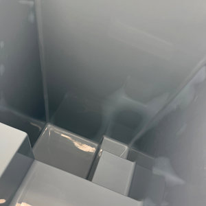 Omnitub 1000 x 1000 plunge tub 1500mm depth stepped square - top-down view