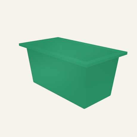 Omnitub 1350 x 750 handmade deep soaking tub 600mm depth in Irish Green