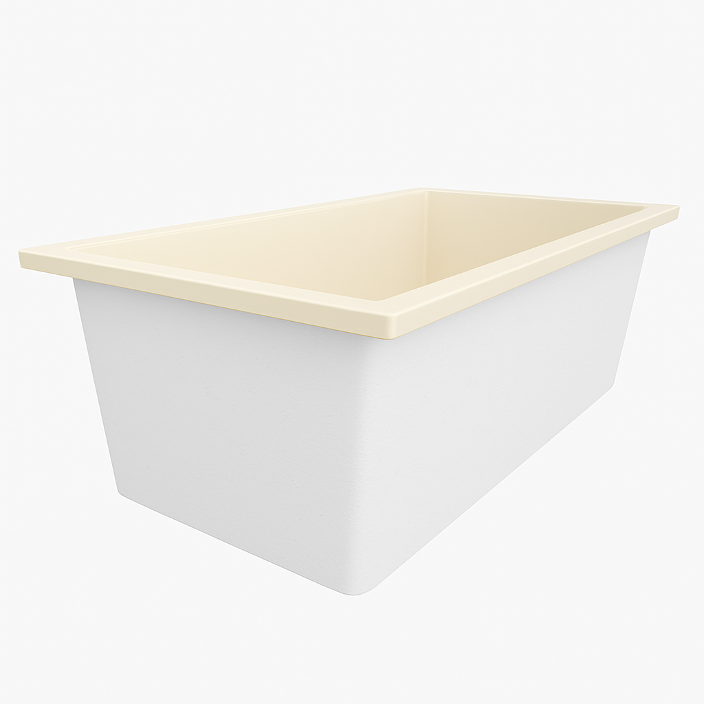 Deep Bathtub 1750 L x 950 W x 600 Soaking Depth Handmade by Omnitub