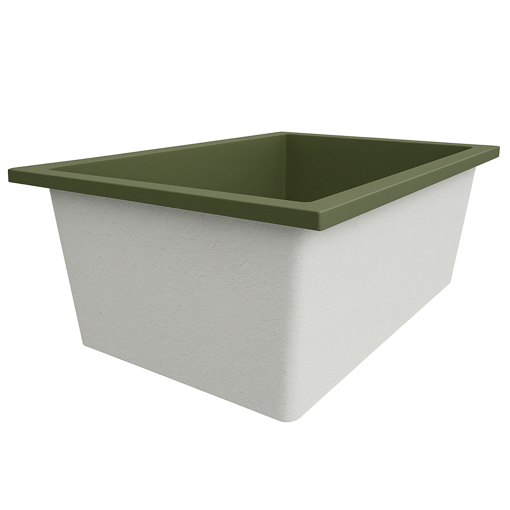 Omnitub Solo Extreme 1600 x 1050 handmade UK deep soaking tub 600mm depth wide rectangular - finish and texture 5