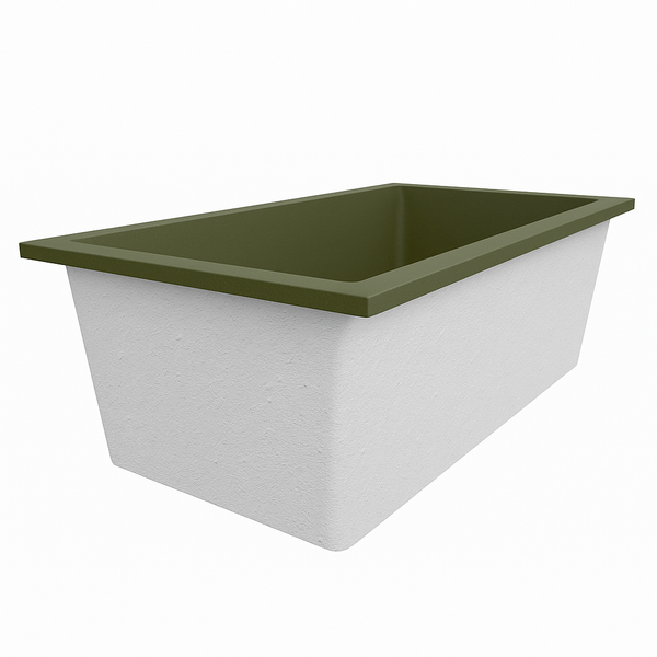 Omnitub Deluxe 1750 x 950 handmade UK deep soaking tub 600mm depth wide rectangular - main product view 4