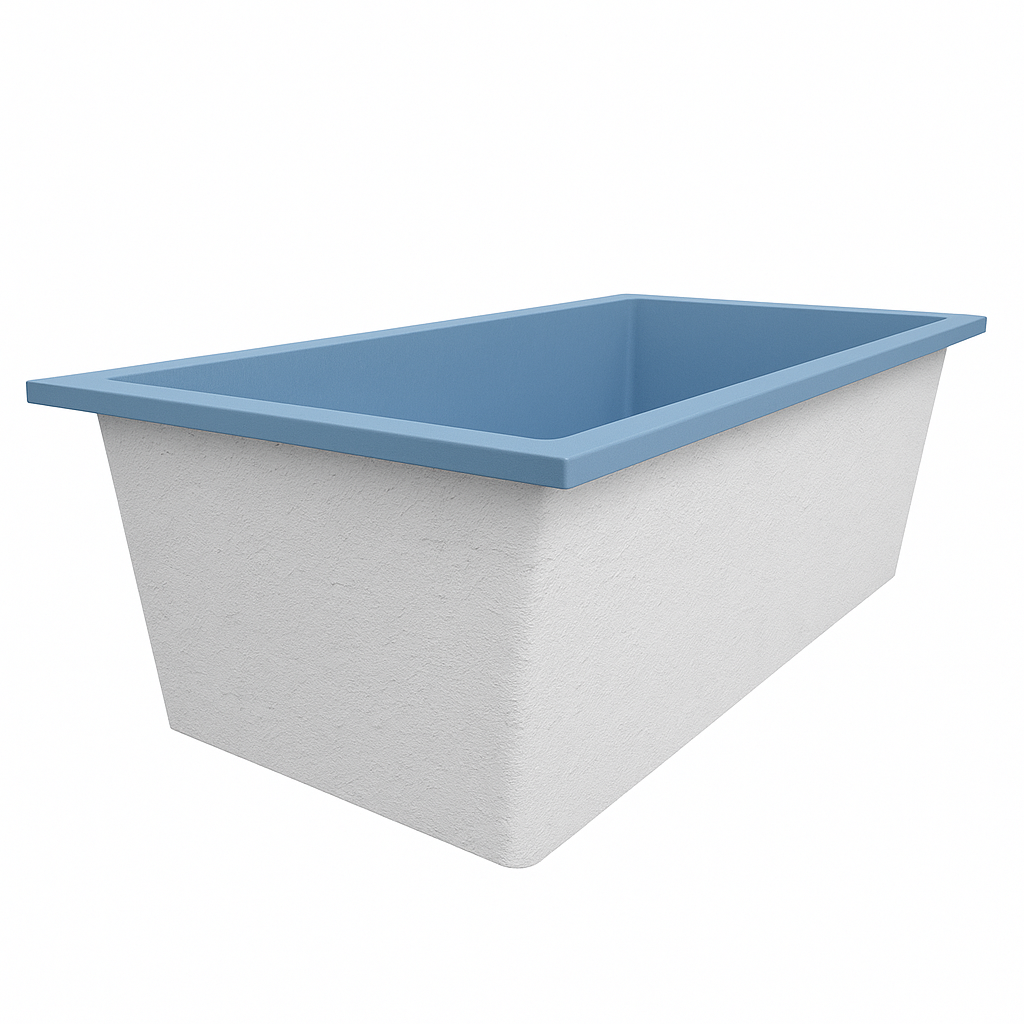 Deep Bathtub 1750 L x 950 W x 600 Soaking Depth Handmade by Omnitub