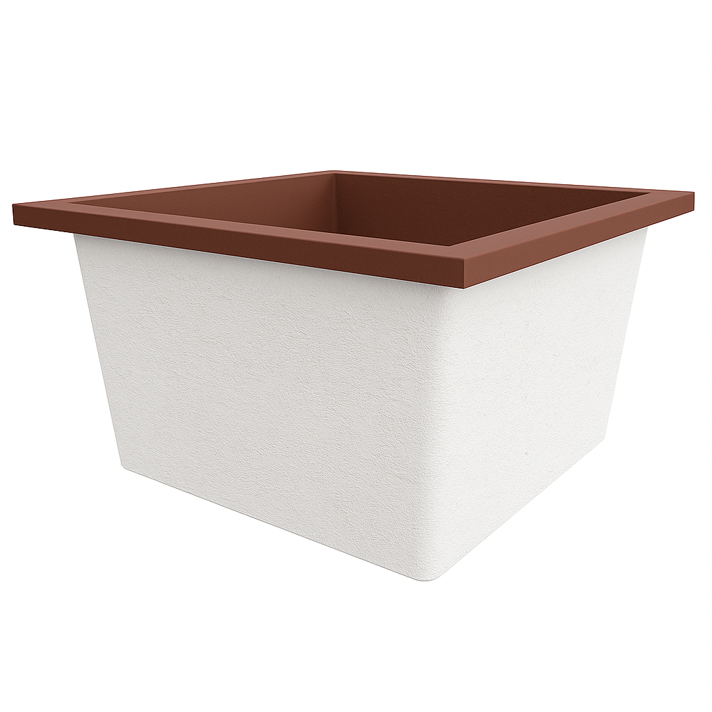 Deep Bathtub 1050 L x 1050 W x 600 Soaking Depth Handmade by Omnitub