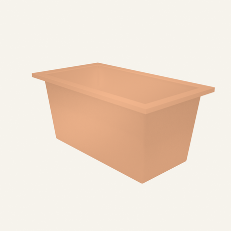 Omnitub 1350 x 750 handmade deep soaking tub 600mm depth in Light Orange