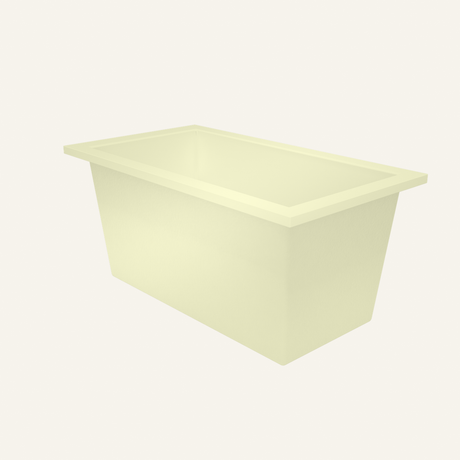 Omnitub 1350 x 750 handmade deep soaking tub 600mm depth in Light Yellow