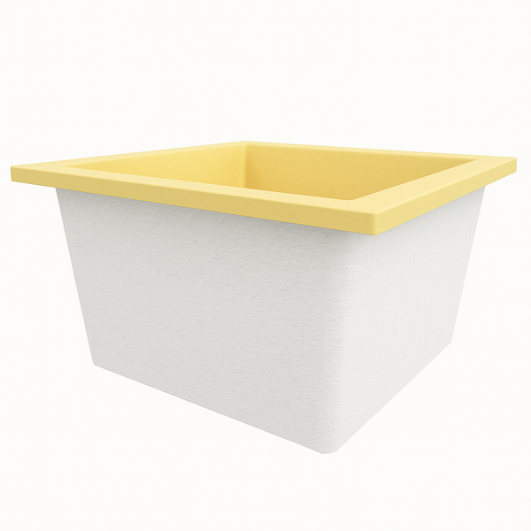 Omnitub Duo Square 1050 x 1050 deep soaking tub 600mm depth square - side angle 4