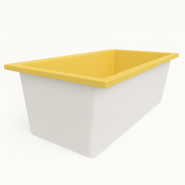 Omnitub Deluxe 1750 x 950 handmade UK deep soaking tub 600mm depth wide rectangular - top-down view 4