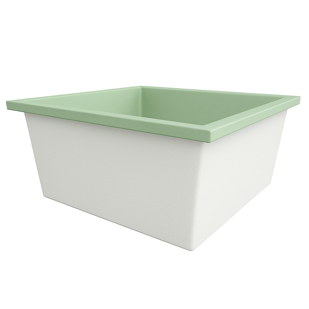 Deep Bathtub 1500 L x 1500 W x 600 Soaking Depth Handmade by Omnitub