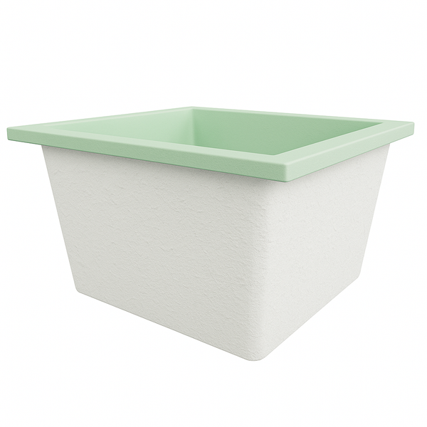 Omnitub Duo Square 1050 x 1050 deep soaking tub 600mm depth square - top-down view 4