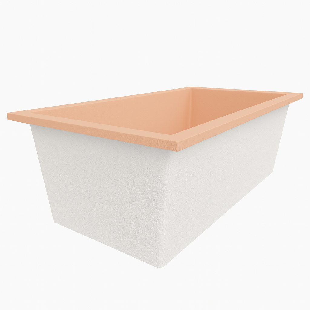Deep Bathtub 1750 L x 950 W x 600 Soaking Depth Handmade by Omnitub