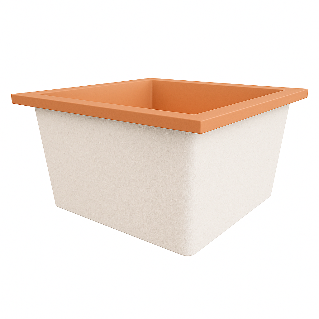 Deep Bathtub 1050 L x 1050 W x 600 Soaking Depth Handmade by Omnitub