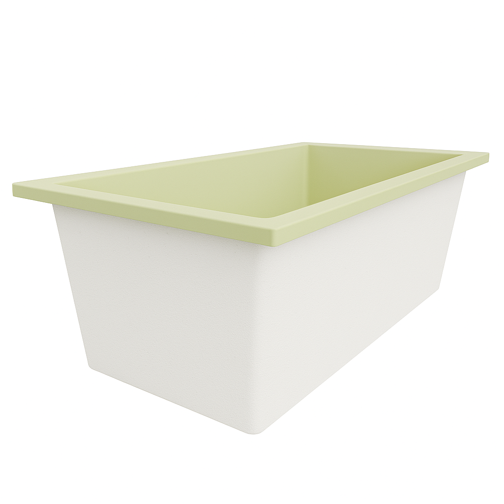 Deep Bathtub 1750 L x 950 W x 600 Soaking Depth Handmade by Omnitub