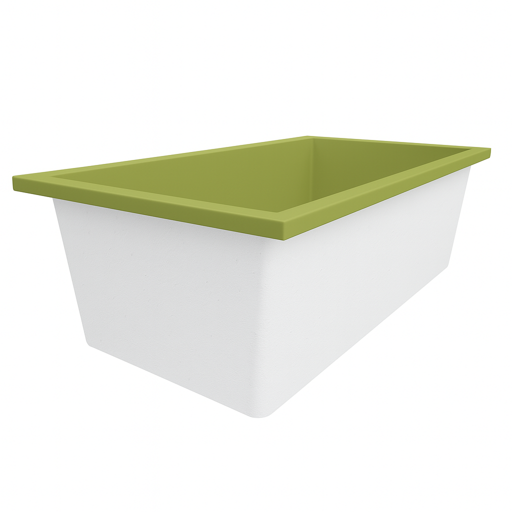 Deep Bathtub 1750 L x 950 W x 600 Soaking Depth Handmade by Omnitub