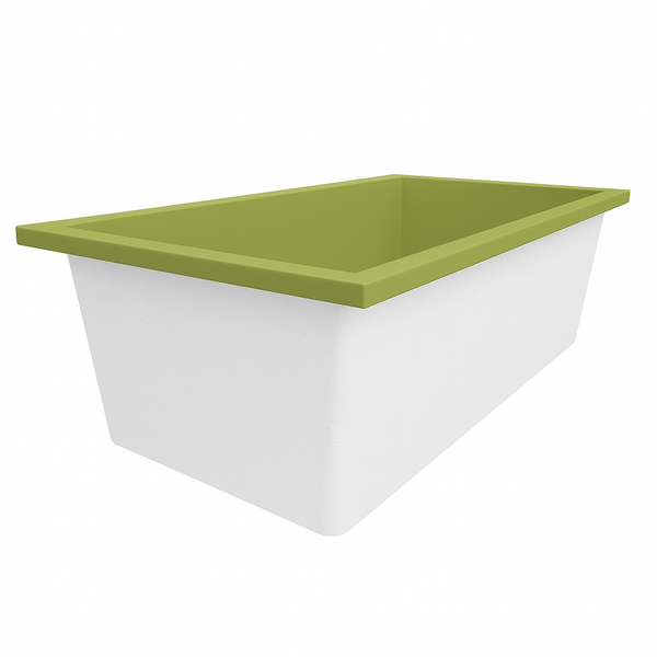 Omnitub Deluxe 1750 x 950 handmade UK deep soaking tub 600mm depth wide rectangular - close-up detail 4