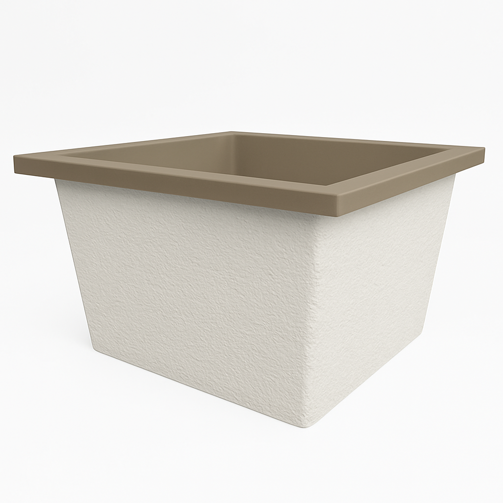 Deep Bathtub 1050 L x 1050 W x 600 Soaking Depth Handmade by Omnitub
