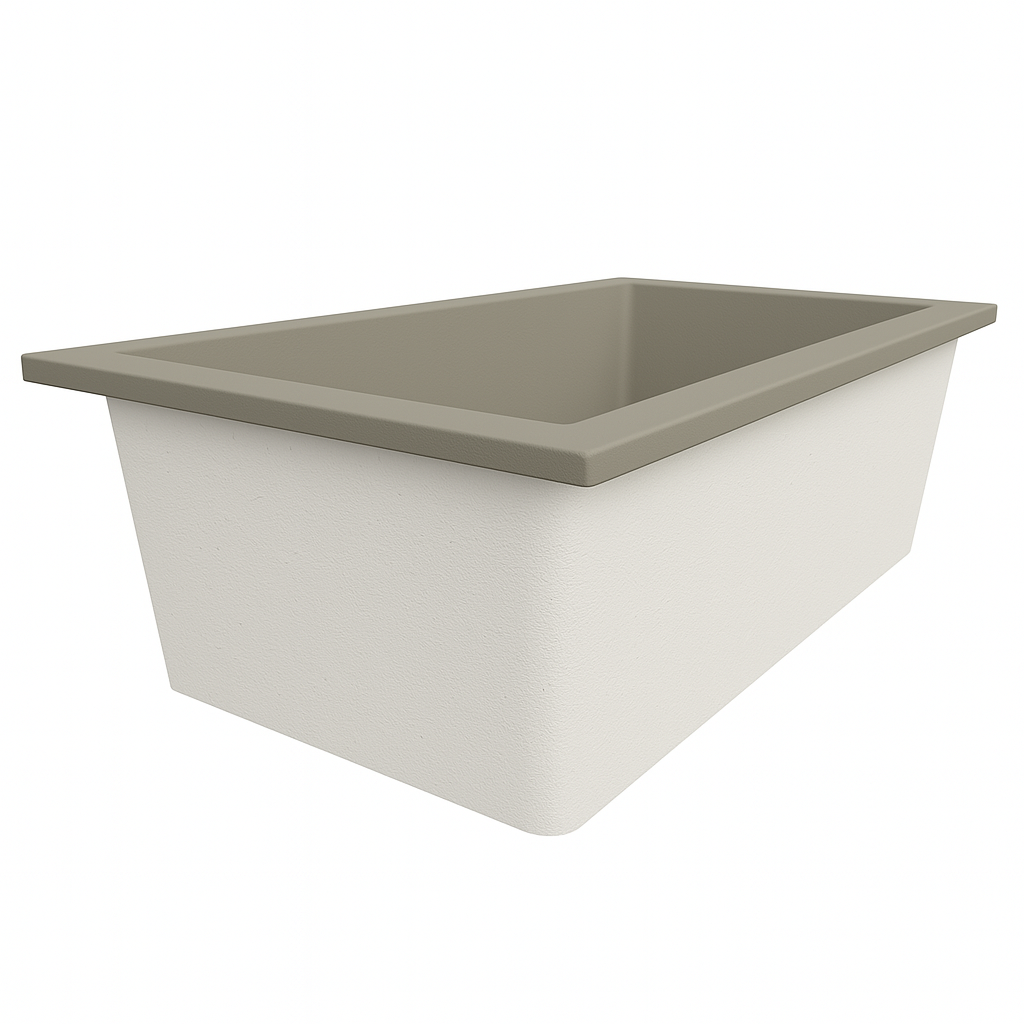 Deep Bathtub 1750 L x 950 W x 600 Soaking Depth Handmade by Omnitub