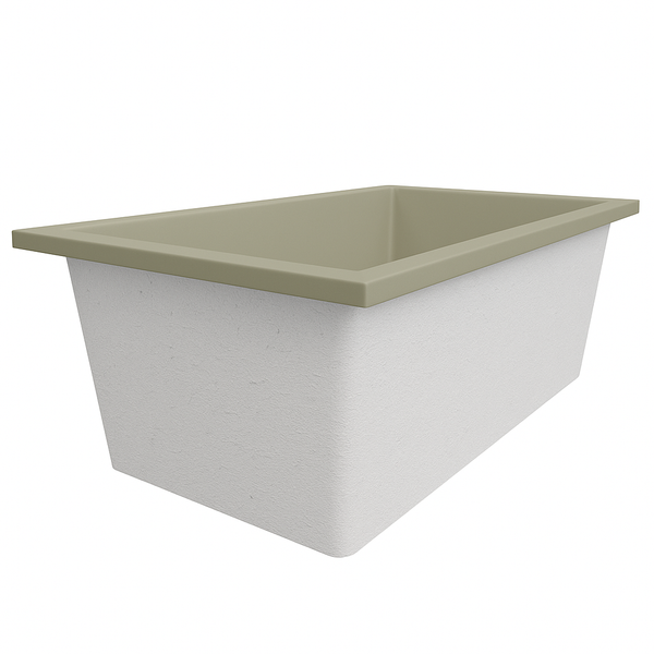 Omnitub Solo Plus 1250 x 1050 handmade UK deep soaking tub 600mm depth wide rectangular - top-down view 5