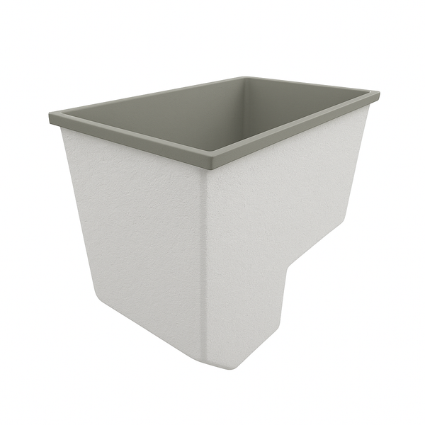 Omnitub 1100 x 700 handmade UK seated soaking tub 1000mm depth rectangular - top-down view 5