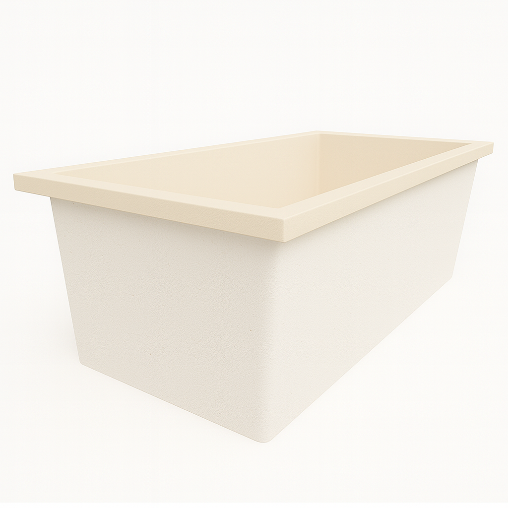Deep Bathtub 1750 L x 950 W x 600 Soaking Depth Handmade by Omnitub