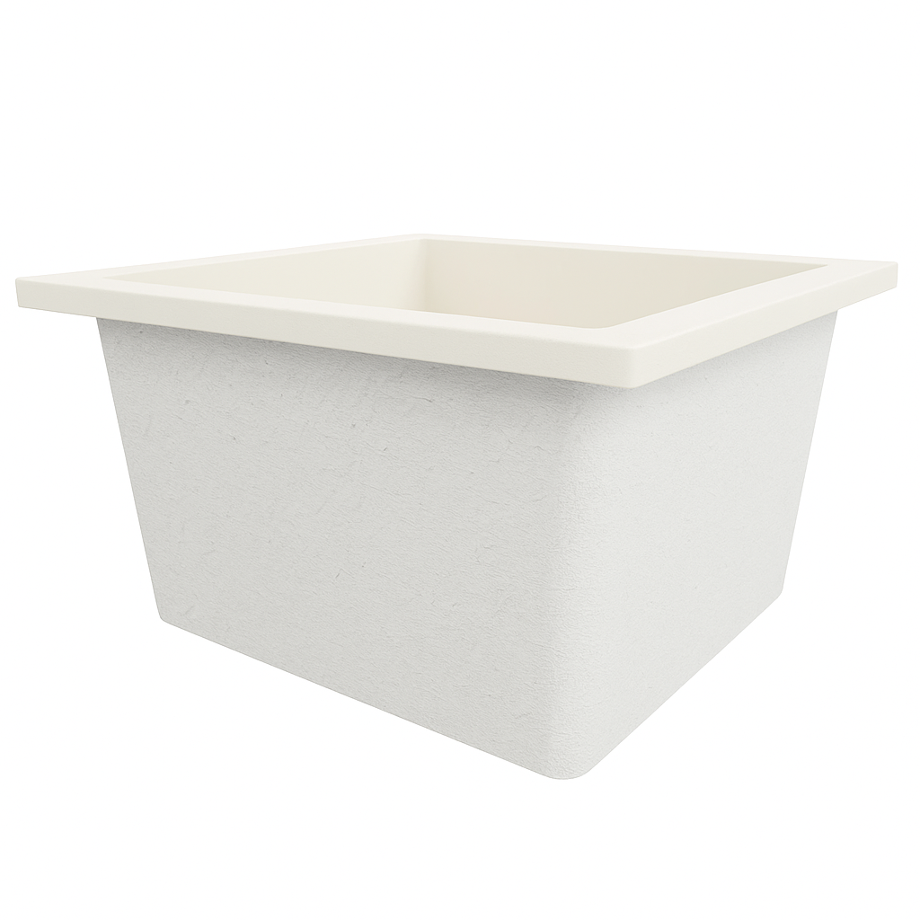 Deep Bathtub 1050 L x 1050 W x 600 Soaking Depth Handmade by Omnitub