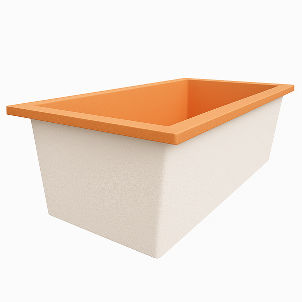 Omnitub Deluxe 1750 x 950 handmade UK deep soaking tub 600mm depth wide rectangular - finish and texture 4