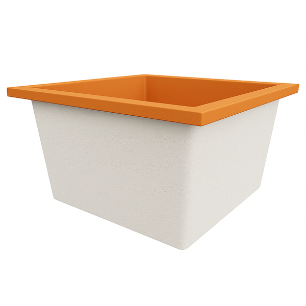 Omnitub Duo Square 1050 x 1050 deep soaking tub 600mm depth square - dimensions overview 4