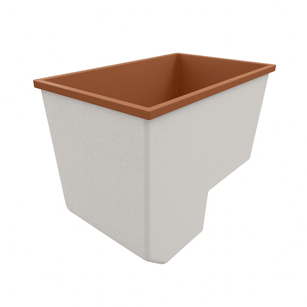 Omnitub 1100 x 600 UK seated soaking tub 1000mm depth rectangular - top-down view 6
