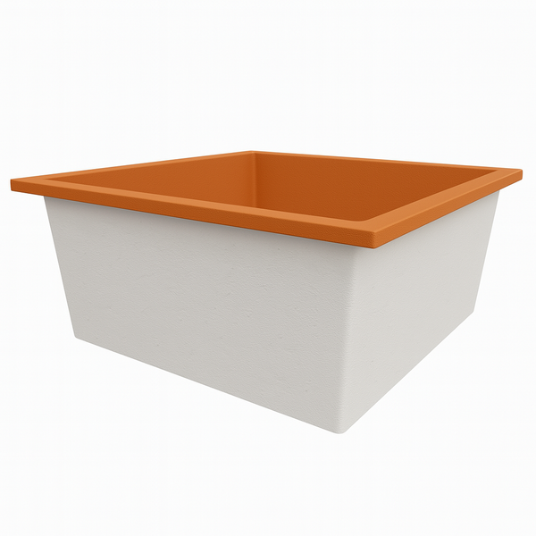 Omnitub Duo Ultra 1500 x 1500 handmade deep soaking tub 600mm depth square - colour detail 4