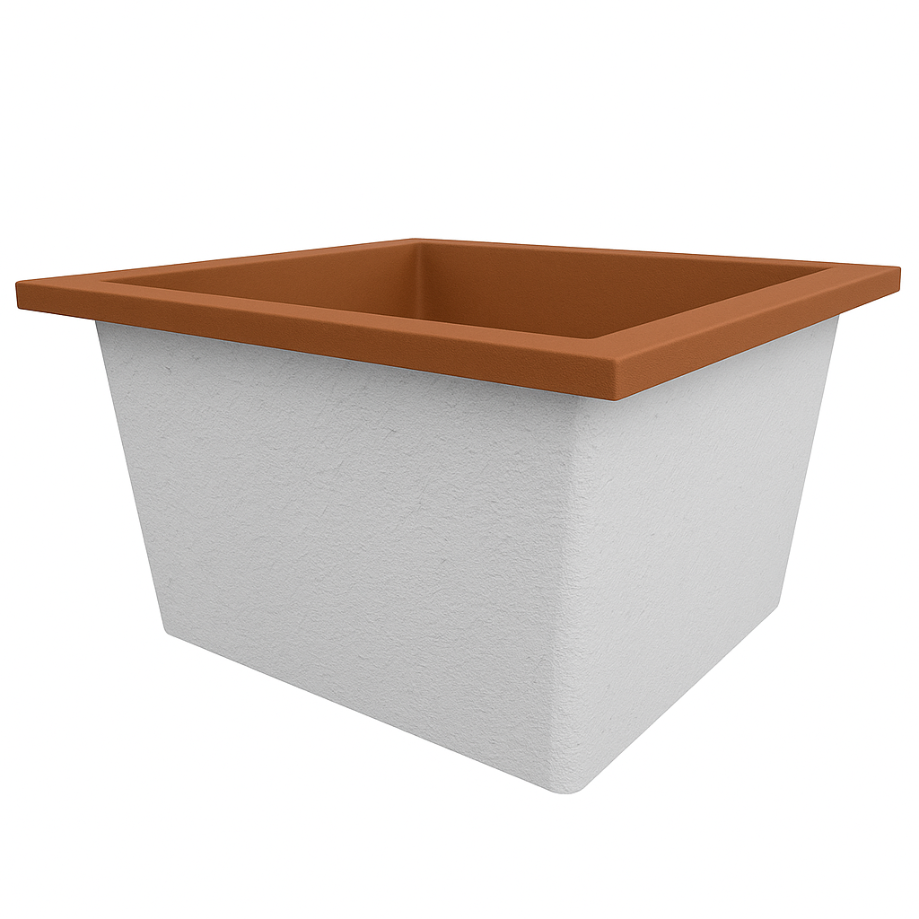 Deep Bathtub 1050 L x 1050 W x 600 Soaking Depth Handmade by Omnitub