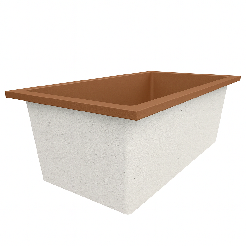 Deep Bathtub 1750 L x 950 W x 600 Soaking Depth Handmade by Omnitub