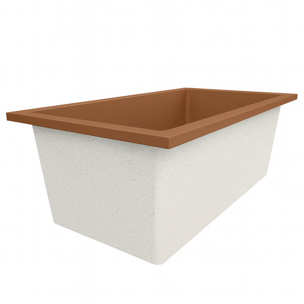 Omnitub Deluxe 1750 x 950 handmade UK deep soaking tub 600mm depth wide rectangular - bathroom installation 4