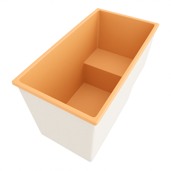 Omnitub 1495 x 800 seated soaking tub 1000mm depth rectangular - feature highlight 4