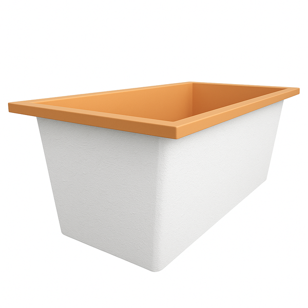 Omnitub 1500 x 800 handmade UK deep soaking tub 600mm depth rectangular - dimensions overview 5