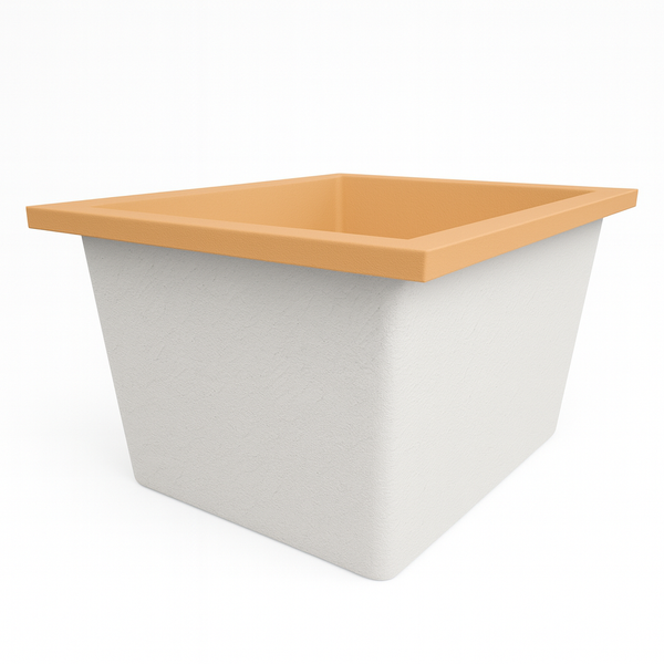 Omnitub Solo Extra 1150 x 900 handmade UK deep soaking tub 600mm depth rectangular - side angle 6