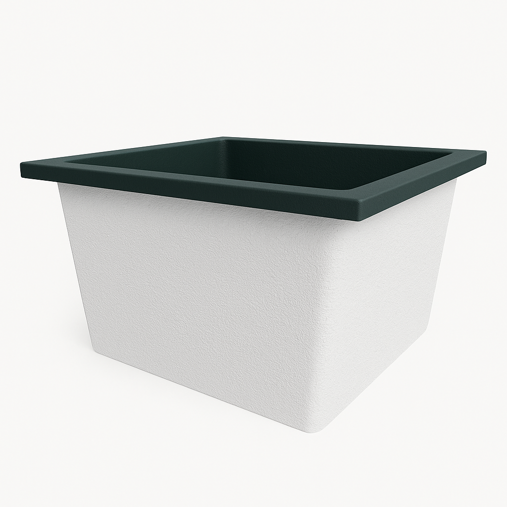 Deep Bathtub 1050 L x 1050 W x 600 Soaking Depth Handmade by Omnitub
