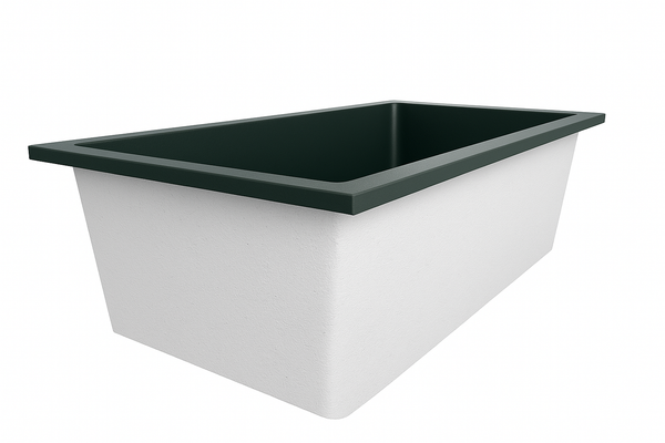 Omnitub Deluxe 1750 x 950 handmade UK deep soaking tub 600mm depth wide rectangular - product detail 4