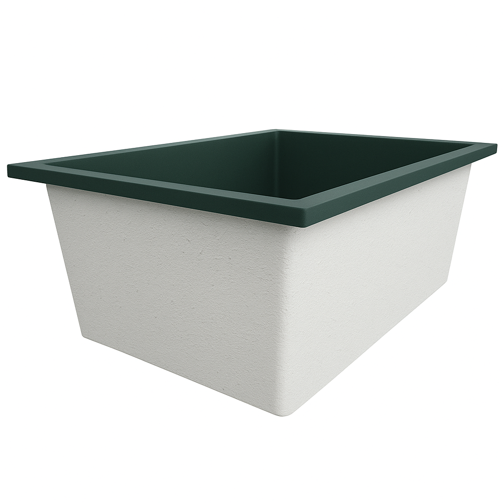 Omnitub Solo Extreme 1600 x 1050 handmade UK deep soaking tub 600mm depth wide rectangular - finish and texture 3