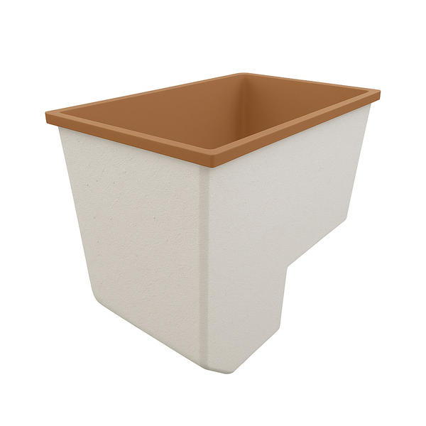 Omnitub 1100 x 600 UK seated soaking tub 1000mm depth rectangular - colour detail 6