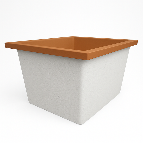Omnitub Solo Extra 1150 x 900 handmade UK deep soaking tub 600mm depth rectangular - top-down view 6