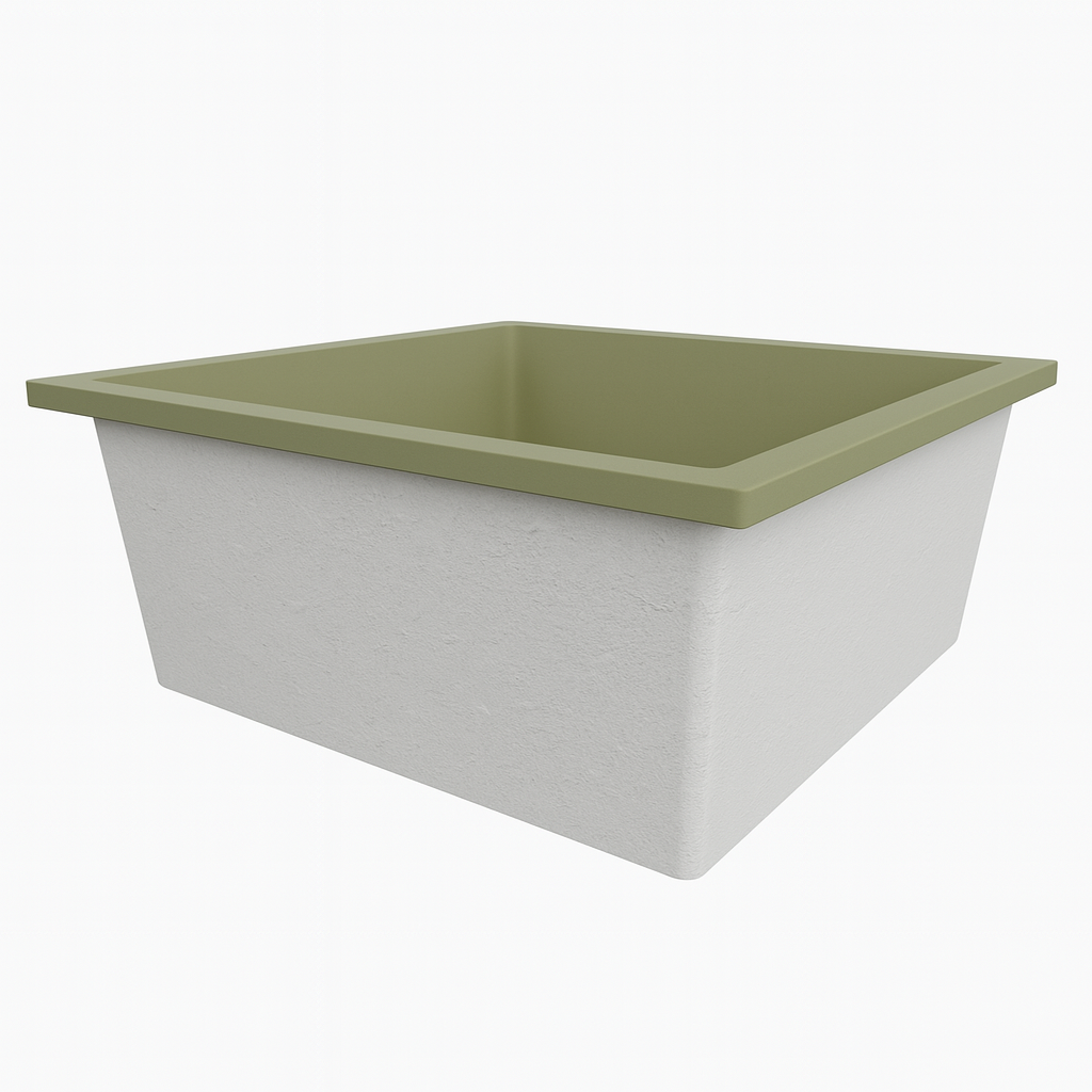 Deep Bathtub 1600 L x 1600 W x 600 Soaking Depth Handmade by Omnitub
