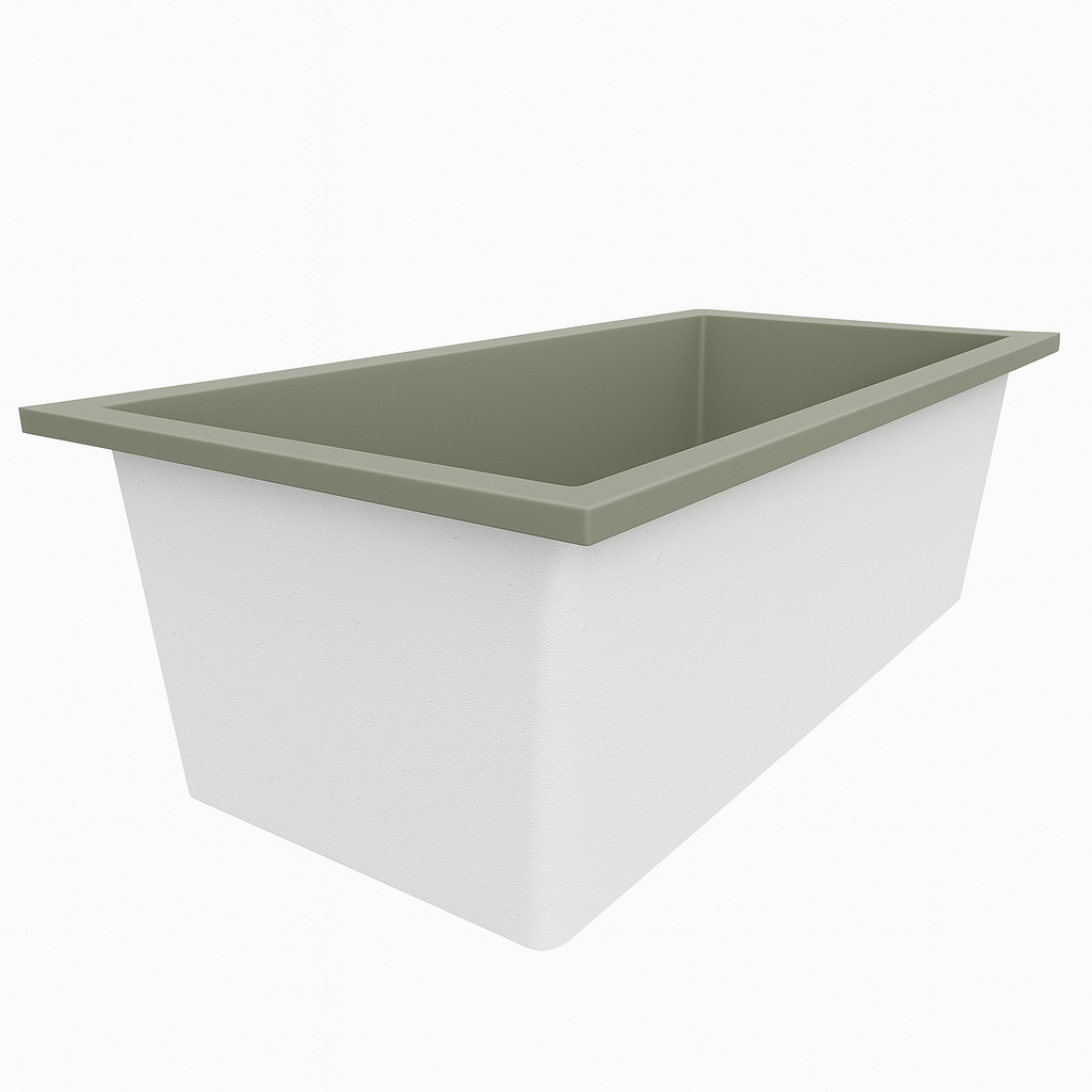 Deep Bathtub 1750 L x 950 W x 600 Soaking Depth Handmade by Omnitub
