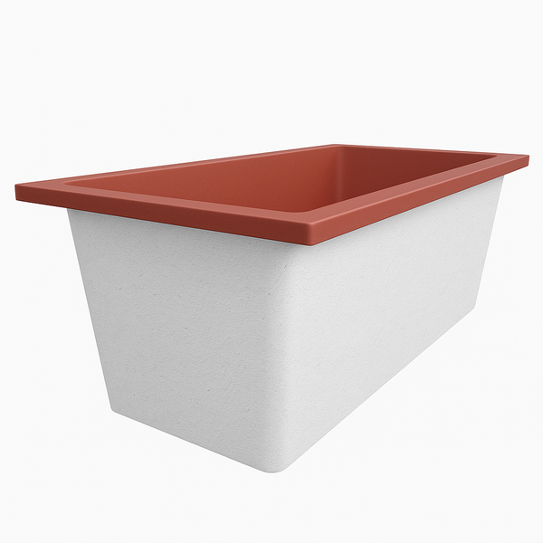 Omnitub Solo Extreme 1600 x 800 handmade UK deep soaking tub 600mm depth rectangular - styled setting 5