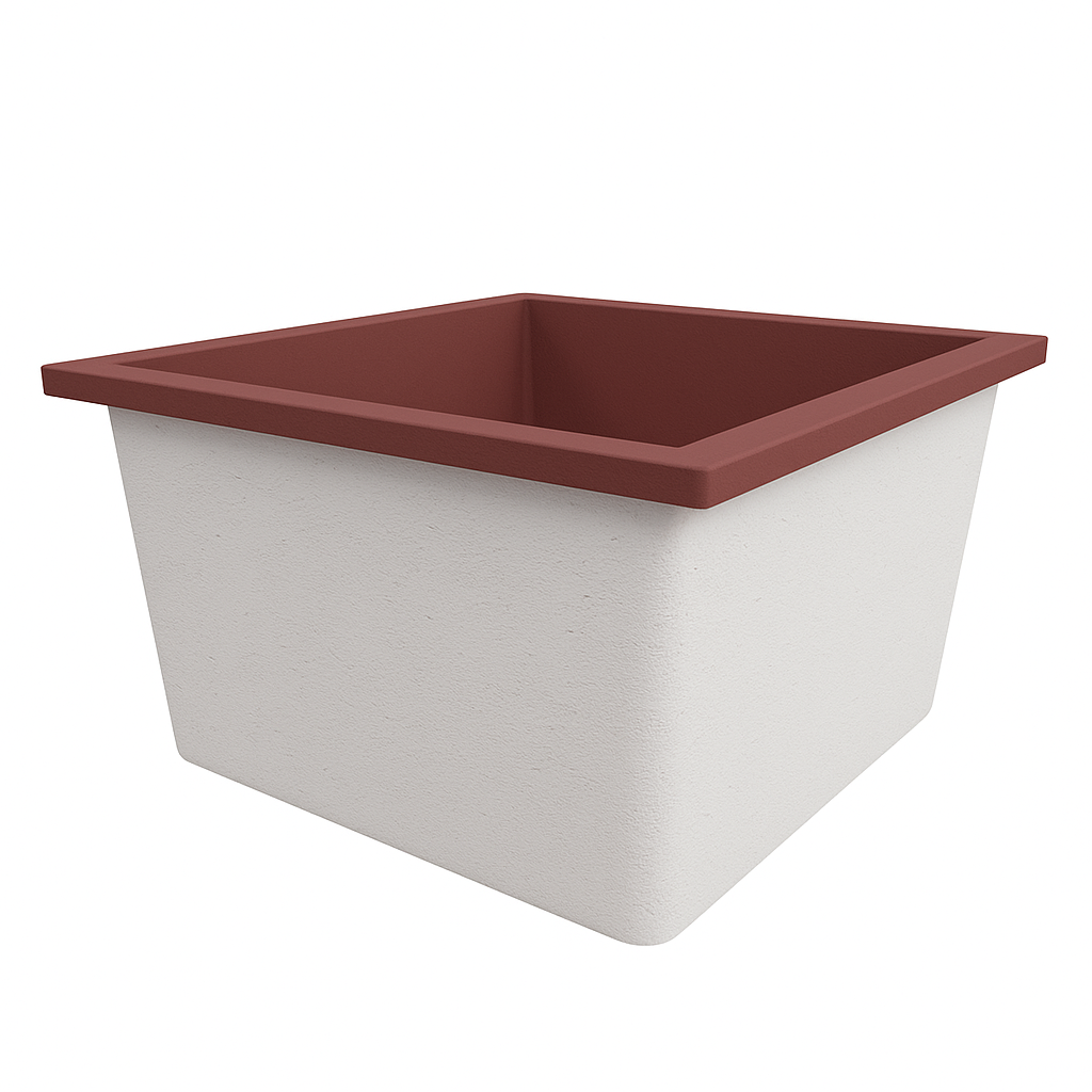 Deep Bathtub 1050 L x 1050 W x 600 Soaking Depth Handmade by Omnitub