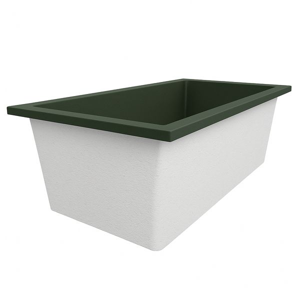 Omnitub Deluxe 1750 x 950 handmade UK deep soaking tub 600mm depth wide rectangular - styled setting 4