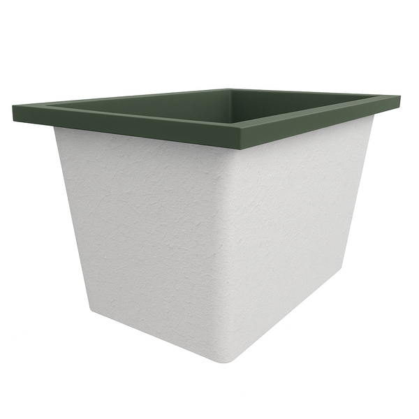 Omnitub Solo Max 1050 x 800 handmade UK deep soaking tub 600mm depth rectangular - top-down view 5