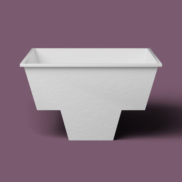 1800 × 1800 Multi-Person Deep Soaking Tub — 1000 mm Depth — Square — Omnitub — Front elevation [render:front:nofeet] [bg:aubergine]