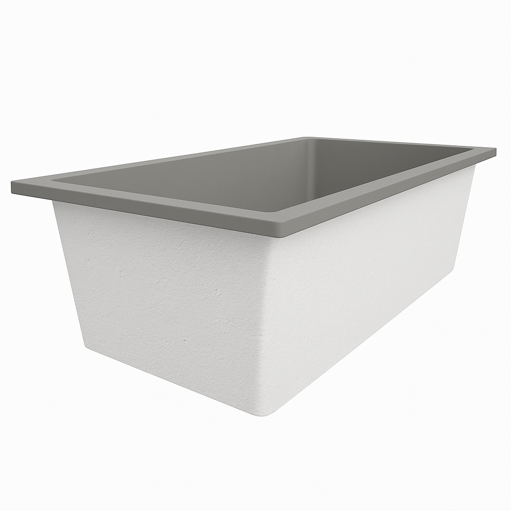 Deep Bathtub 1750 L x 950 W x 600 Soaking Depth Handmade by Omnitub